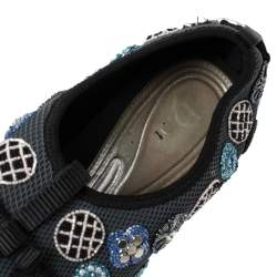 Pre Owned Dior Grey Mesh and Fabric Fusion Slip On Sneakers Size 39