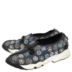 Pre Owned Dior Grey Mesh and Fabric Fusion Slip On Sneakers Size 39