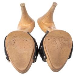 مملوكة مسبقًا Dior Black Leather Wooden Clogs Size 36.5