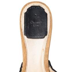 مملوكة مسبقًا Dior Black Leather Wooden Clogs Size 36.5
