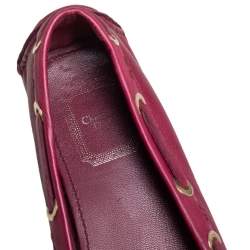 Pre Owned Dior Pink Leather CD Logo Slip On Loafers Size 37.5