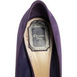 Pre Owned حذاء كعب عالي ديور مقدمة مدببة سويدي أرجواني مقاس 39