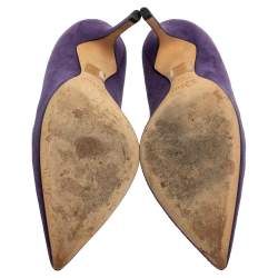 Pre Owned حذاء كعب عالي ديور مقدمة مدببة سويدي أرجواني مقاس 39