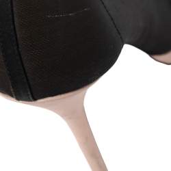 Pre Owned Dior Black/Pink Mesh Rose Detail Peep Toe Pumps Size 37.5