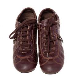 Pre Owned Dior Brown Leather Low Top Sneakers Size 40