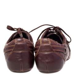 Pre Owned Dior Brown Leather Low Top Sneakers Size 40