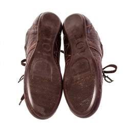 Pre Owned Dior Brown Leather Low Top Sneakers Size 40