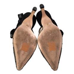 Dior Black Mesh And Suede J'Adior Slingback Sandals Size 39.5