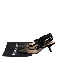Dior Black Mesh And Suede J'Adior Slingback Sandals Size 39.5