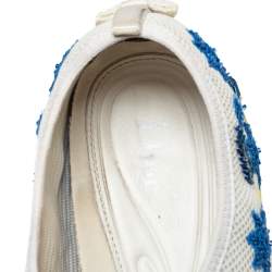 مملوكة مسبقًا Dior White Mesh Fusion Embellished Slip On Sneakers Size 41