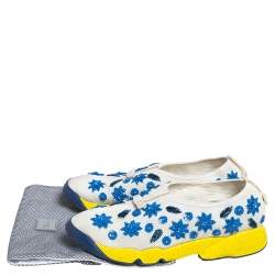مملوكة مسبقًا Dior White Mesh Fusion Embellished Slip On Sneakers Size 41