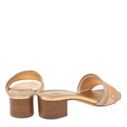 مملوكة مسبقًا صندل سلايد ديور دواي مزيج قطن متعدد الألوان مقاس 38.5