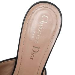 Dior Blue Canvas Dway Mule Sandals Size 36.5
