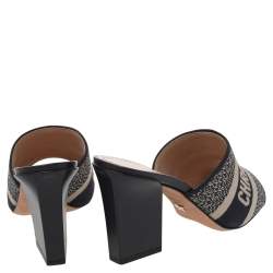 Dior Blue Canvas Dway Mule Sandals Size 36.5