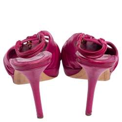 Dior Fuchsia Leather Gipsy Slingback Sandals Size 40.5