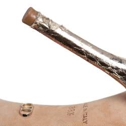 مملوكة مسبقًا صندل ديور جلد لامع وجلد ثعبان ذهبي بسيور مقاس 38.5