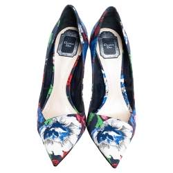 Pre Owned Dior Multicolor Floral Printed Canvas Pointed Toe Pumps Size 40