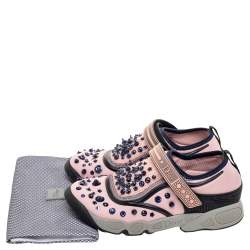 مملوكة مسبقًا Dior Pink Sequin Embellished Fabric And Mesh Fusion Sneakers Size 38