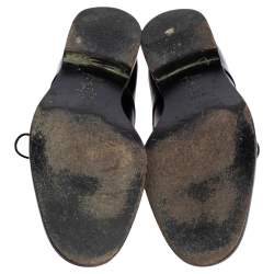 Pre Owned Dior Black Patent Leather Lace Derby Size 38