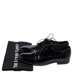 Pre Owned Dior Black Patent Leather Lace Derby Size 38