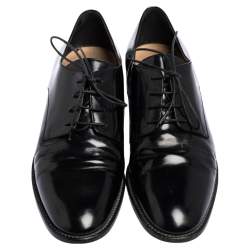 Pre Owned Dior Black Patent Leather Lace Derby Size 38