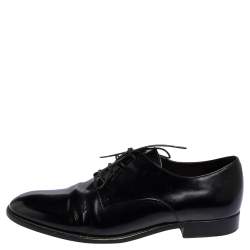 Pre Owned Dior Black Patent Leather Lace Derby Size 38