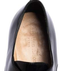 Pre Owned Dior Black Patent Leather Lace Derby Size 38