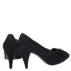 Pre Owned Dior Black Suede Bow Detail Pumps Size 40
