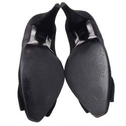 Pre Owned Dior Black Suede Bow Detail Pumps Size 40