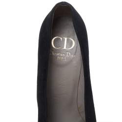 Pre Owned Dior Black Suede Bow Detail Pumps Size 40