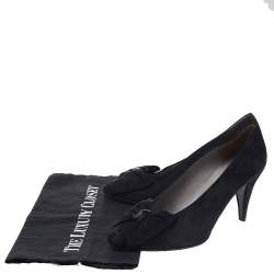 Pre Owned Dior Black Suede Bow Detail Pumps Size 40