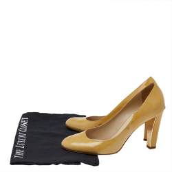 Dior Yellow Patent Leather Round Toe Pumps Size 37