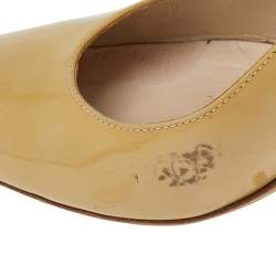 Dior Yellow Patent Leather Round Toe Pumps Size 37