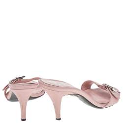 Pre Owned صندل سلايد ديور جلد كاناج وردي بإبزيم مقاس 37