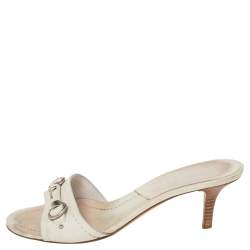 Pre Owned Dior White Leather My Dior Mule Sandals Size 37