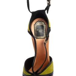 Dior Multicolor Suede and Patent Leather Strappy Peep Toe Sandals Size 41