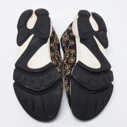 Pre Owned Dior  Black Mesh Fusion Emballished Low Top  Sneakers Size 38