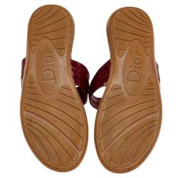 Pre Owned Dior Red Leather Sandals Size 38