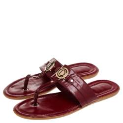 Pre Owned Dior Red Leather Sandals Size 38