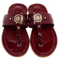 Pre Owned Dior Red Leather Sandals Size 38