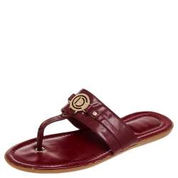 Pre Owned Dior Red Leather Sandals Size 38