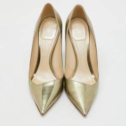 Dior Metallic Gold Mirror Leather Songe Pointed Toe Pumps Size 38