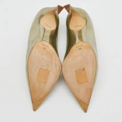 Dior Metallic Gold Mirror Leather Songe Pointed Toe Pumps Size 38