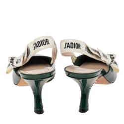 Pre Owned Dior Green Patent Leather J'Adior Slingback Pumps Size 39