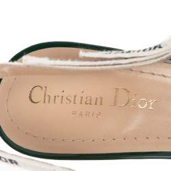 Pre Owned Dior Green Patent Leather J'Adior Slingback Pumps Size 39
