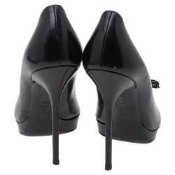 Dior Black Leather Bow Peep Toe Pumps Size 39.5