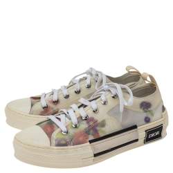 مملوكة مسبقًا Dior Multicolor Printed Mesh B23 Low Top Sneakers Size 39