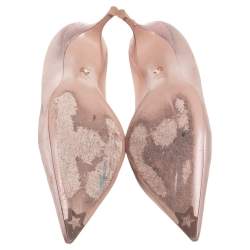 Pre Owned Dior Metallic Pink Leather Cherie Pointed Toe Pumps Size 38.5