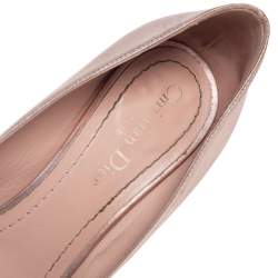 Pre Owned Dior Metallic Pink Leather Cherie Pointed Toe Pumps Size 38.5