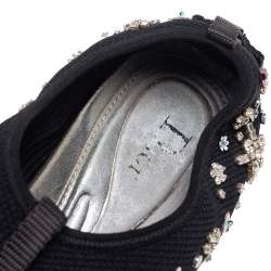 Pre Owned Dior Black Mesh Fusion Embellished Low Top Sneakers Size 37